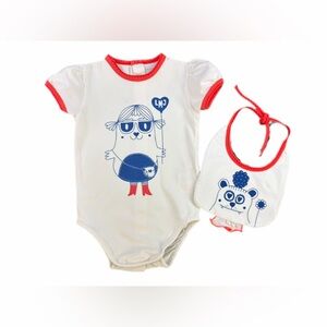 LITTLE MARC JACOBS LMJ Bodysuit and Matching Bib- 12M